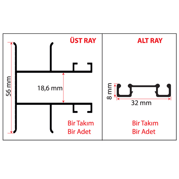 LS-36 Ayarlı Gardrop Kapak Sürgü Mekanizması - Detay 4